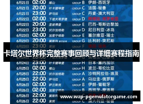 卡塔尔世界杯完整赛事回顾与详细赛程指南