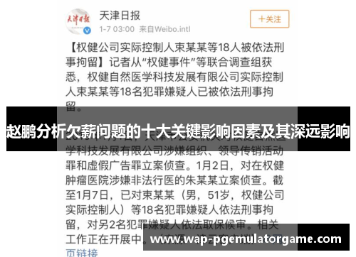 赵鹏分析欠薪问题的十大关键影响因素及其深远影响