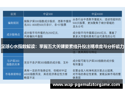 足球心水指数解读：掌握五大关键要素提升投注精准度与分析能力