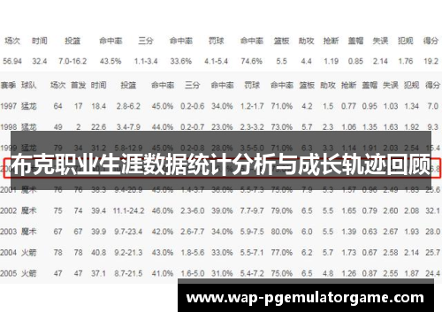 布克职业生涯数据统计分析与成长轨迹回顾