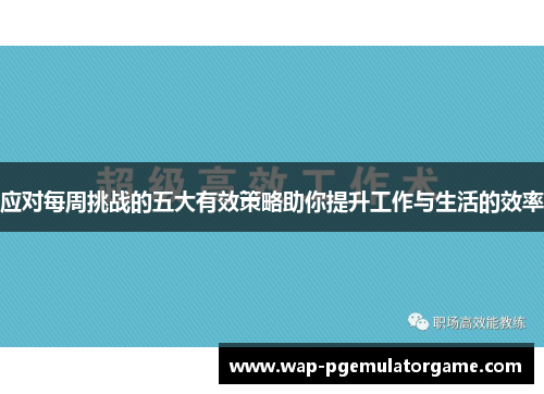 应对每周挑战的五大有效策略助你提升工作与生活的效率